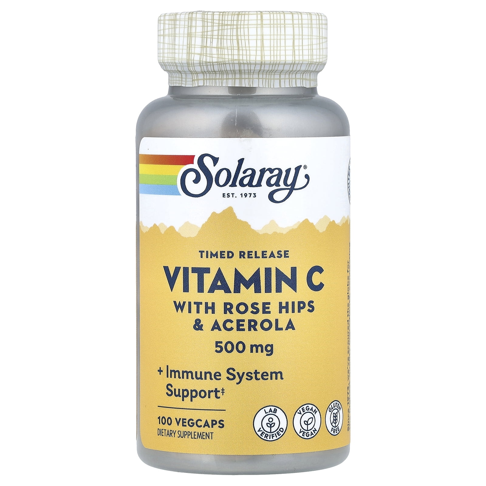 Vitamin C-500 Two Stage Timed Release 500 mg By Solaray - 100 Capsules