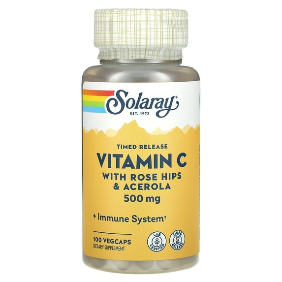 Vitamin C-500 Two Stage Timed Release 500 mg By Solaray - 100 Capsules