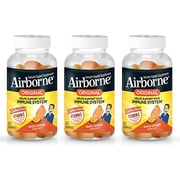 Airborne 750mg Vitamin C Immune Support Supplement Gummies for Adults, Zesty Orange Flavor, Gluten Free Crafted Blend with Powerful Antioxidants Vitamins A C & E, 63 Gummies (3 Pack)