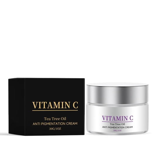 Vitamin C Anti Pigmentation Cream Infused with Tea Tree Oil, Gentle Formula Helps Improve Skin Pigmentation, Brighten Complexion and Support Even Skin Tone, Ideal for Daily Facial Skincare