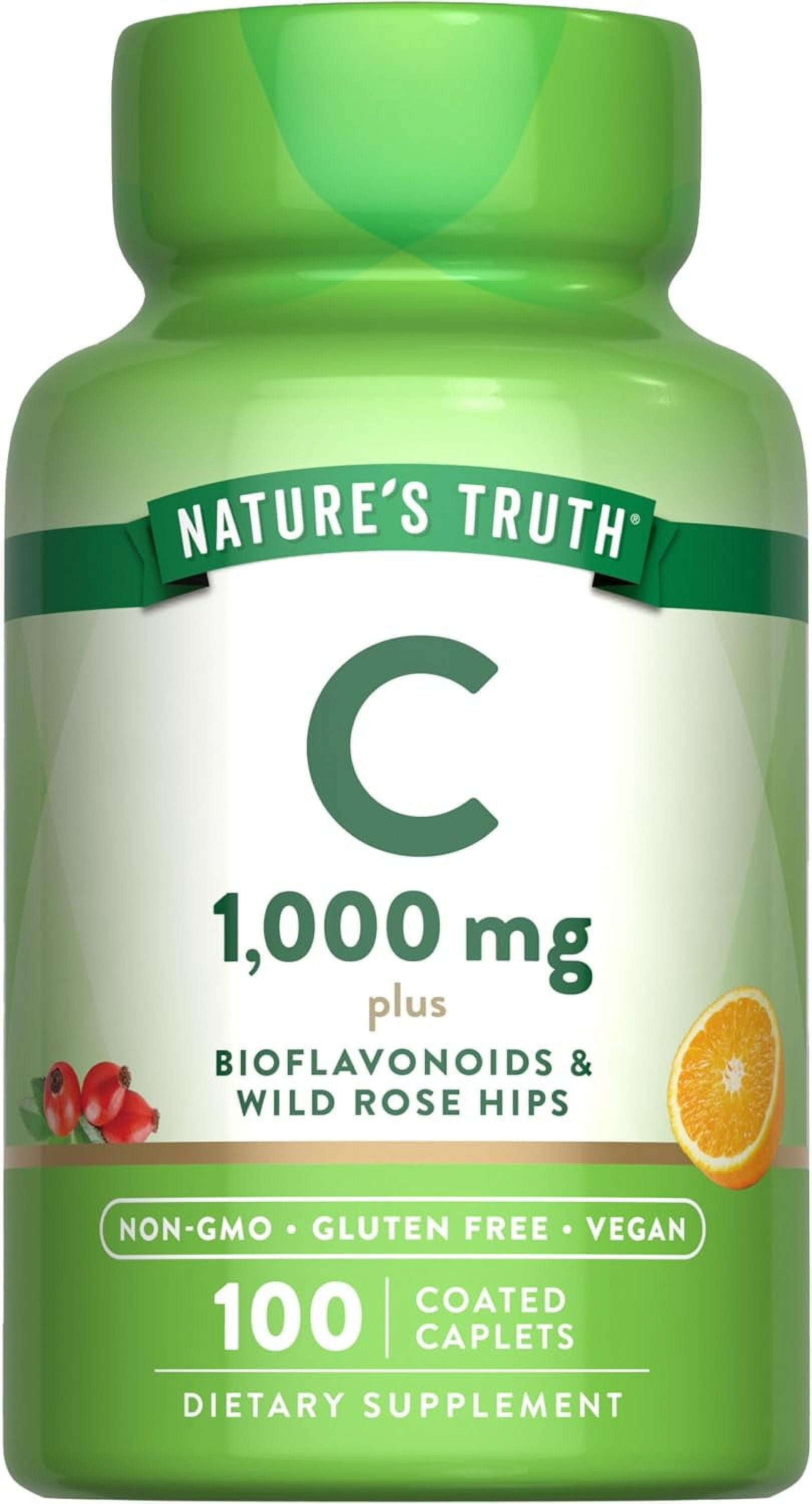 Vitamin C Bioflavonoids & Rose Hips | 1000mg  | 100 Caplets | by Nature's Truth