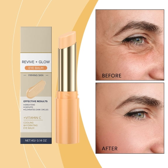 Vitamin C Brightening & Firming Eye Stick – Roll-On Treatment for Dark Circles & Puffiness, with Antioxidants, Cooling Applicator