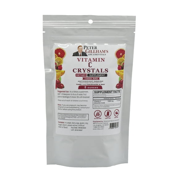 Vitamin C Cyrstals 8oz Crystalized Ascorbic Acid Peter Gillham's Life Essentials
