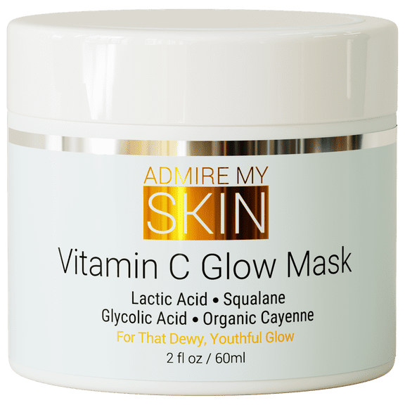 Vitamin C Mask for Face – Brightening Face Masks Skin Care Contains Glycolic Acid and Lactic Acid + Squalane Oil – Hydrating Beauty Face Mask for Glowing Youthful Skin and Smooth Even Skin Tone 2oz