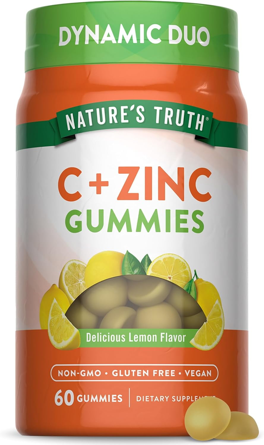 Vitamin C Gummies with Zinc | 60 Count | Immune Support Supplement | by Nature's Truth