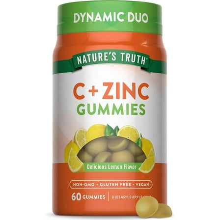 Vitamin C Gummies with Zinc | 60 count | Immune Support Supplement | by Nature's Truth