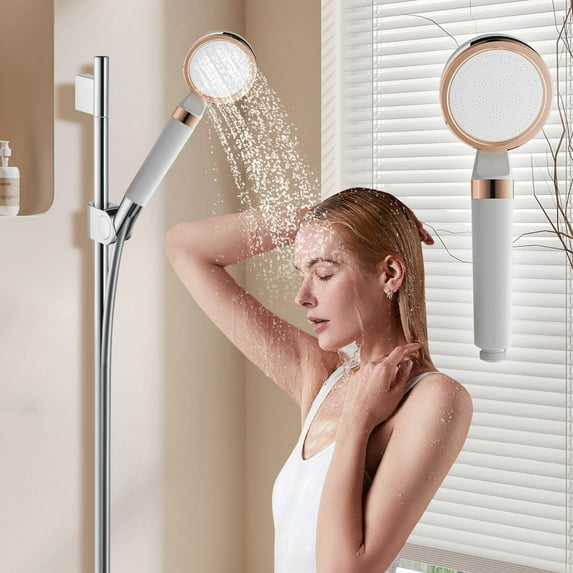 Vitamin C and PP Filter Shower Head Dual Filtration System High Pressure Showerhead for Hard Water Removal with Replaceable Filters for Skin and Hair Protection