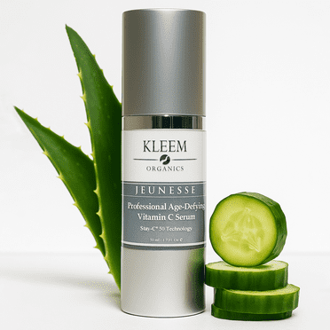 KLEEM ORGANICS Vitamin C Serum for Face - Anti Aging & Reduce Wrinkles, Dark Spots & Sun Damage - Face Serum for Women to Enhance Collagen Level - Contains Hyaluronic Acid & Vitamin E - 1.7 Fl. Oz