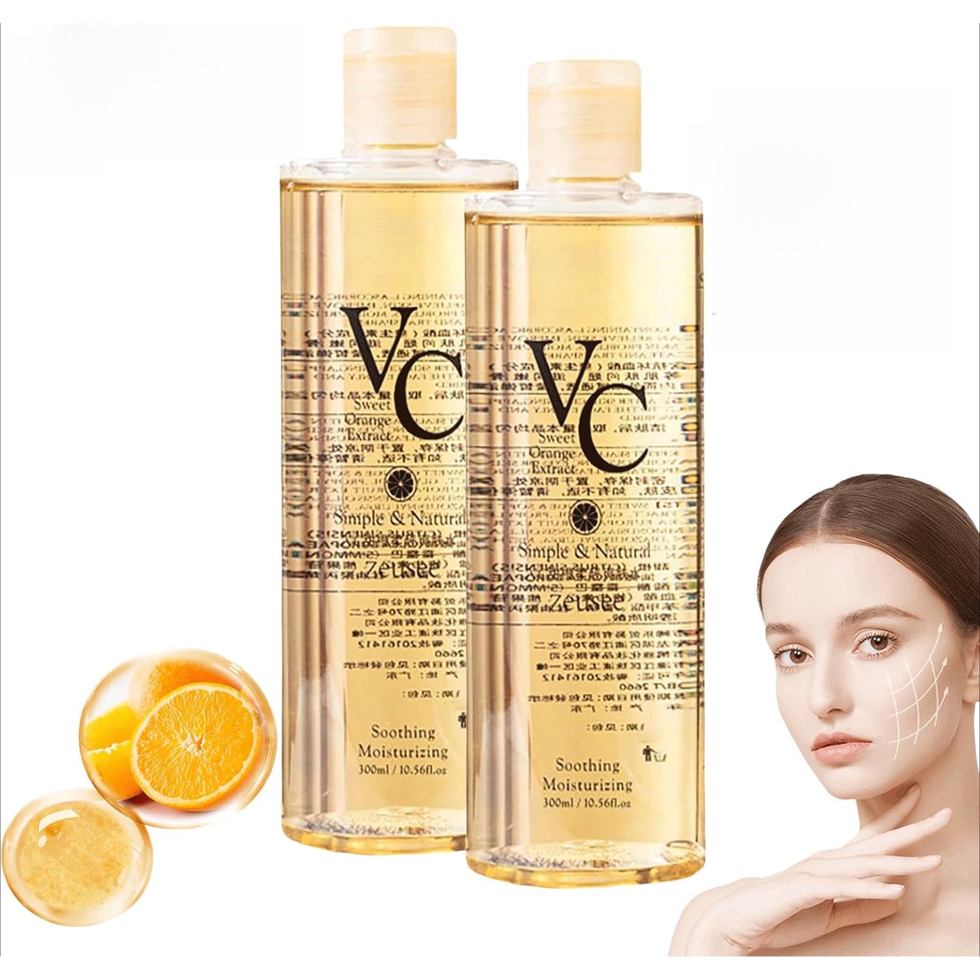 Vitamin C Toner - 300ml Hydrating & Brightening Facial Essences, Refreshing Water Lotion for All Skin Types, Deep Moisturing, Soothing & Prep for Skin Care Routine