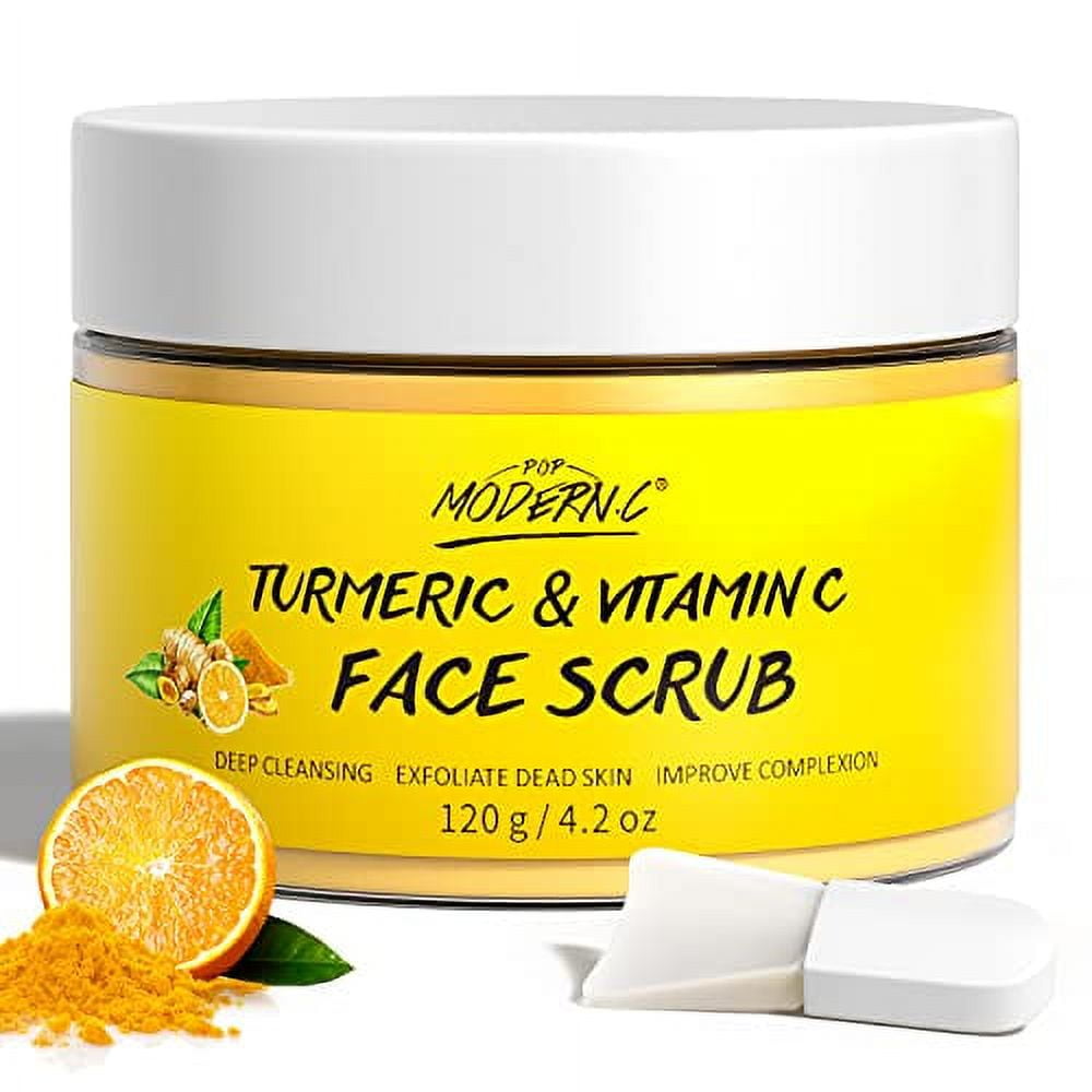 Vitamin C and Turmeric Face Scrub Cream Organics Microdermabrasion