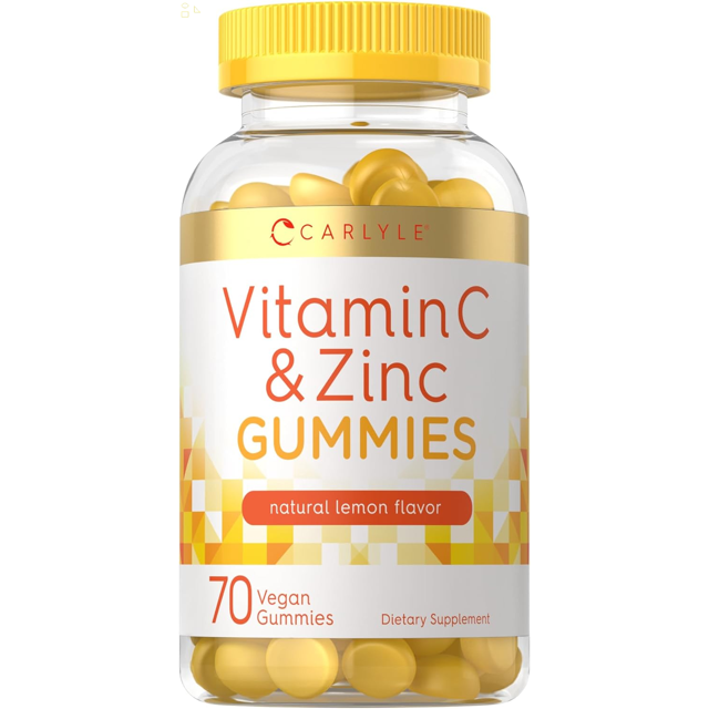 Vitamin C and Zinc Gummies 70 Count Vegan, NonGmo, and Gluten Free