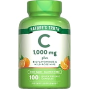 Vitamin C with Rose Hips and Bioflavonoids | 1000mg | 100 Quick Release Capsules | by Nature's Truth