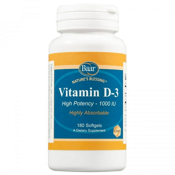 Vitamin D-3, 1,000 IU - 180 softgels
