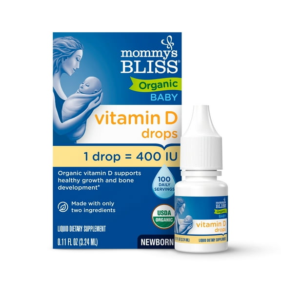Mommy's Bliss Vitamin D, Organic Drops, Newborn +, 0.11 fl oz (3.24 ml)