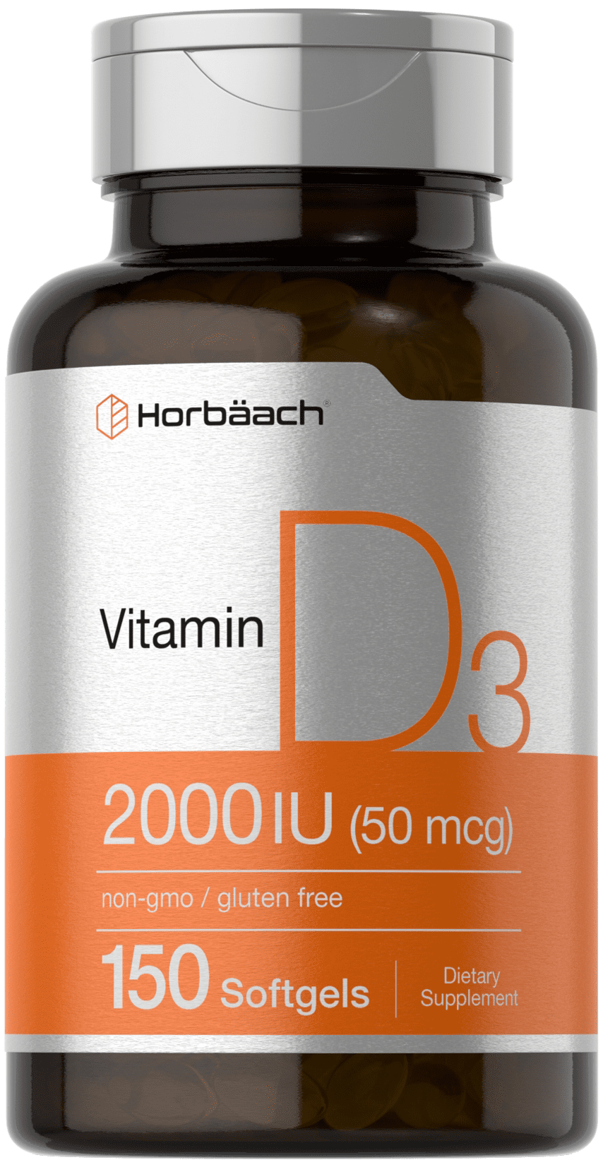 Vitamin D3 2000IU Softgels (50mcg) | 150 Count | Non-GMO, Gluten Fee Supplement | by Horbaach