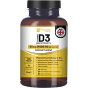 Vitamin D3 4000IU High Strength I 425 Vegetarian Tablets 14 Months Supply I Easy Swallow Vitamin D3 Supplement for Immune Support, Calcium Boost, Bone & Muscle I Made in the UK by Prowise Healthcare