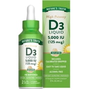 Vitamin D3 5000 IU | 2 fl oz Liquid | For Men and Women | by Natures Truth
