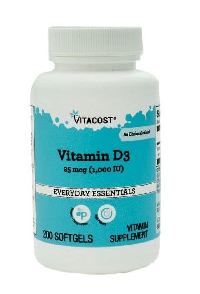 Vitamin D3 (As Cholecalciferol) 25 Mcg (1000 Iu)200 Softgels
