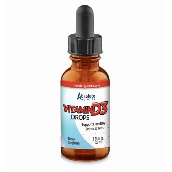 Vitamin D3 Liquid Drops 5000 IU 1oz Bone Strength, Calcium Absorption & Immune Health Easy Dropper