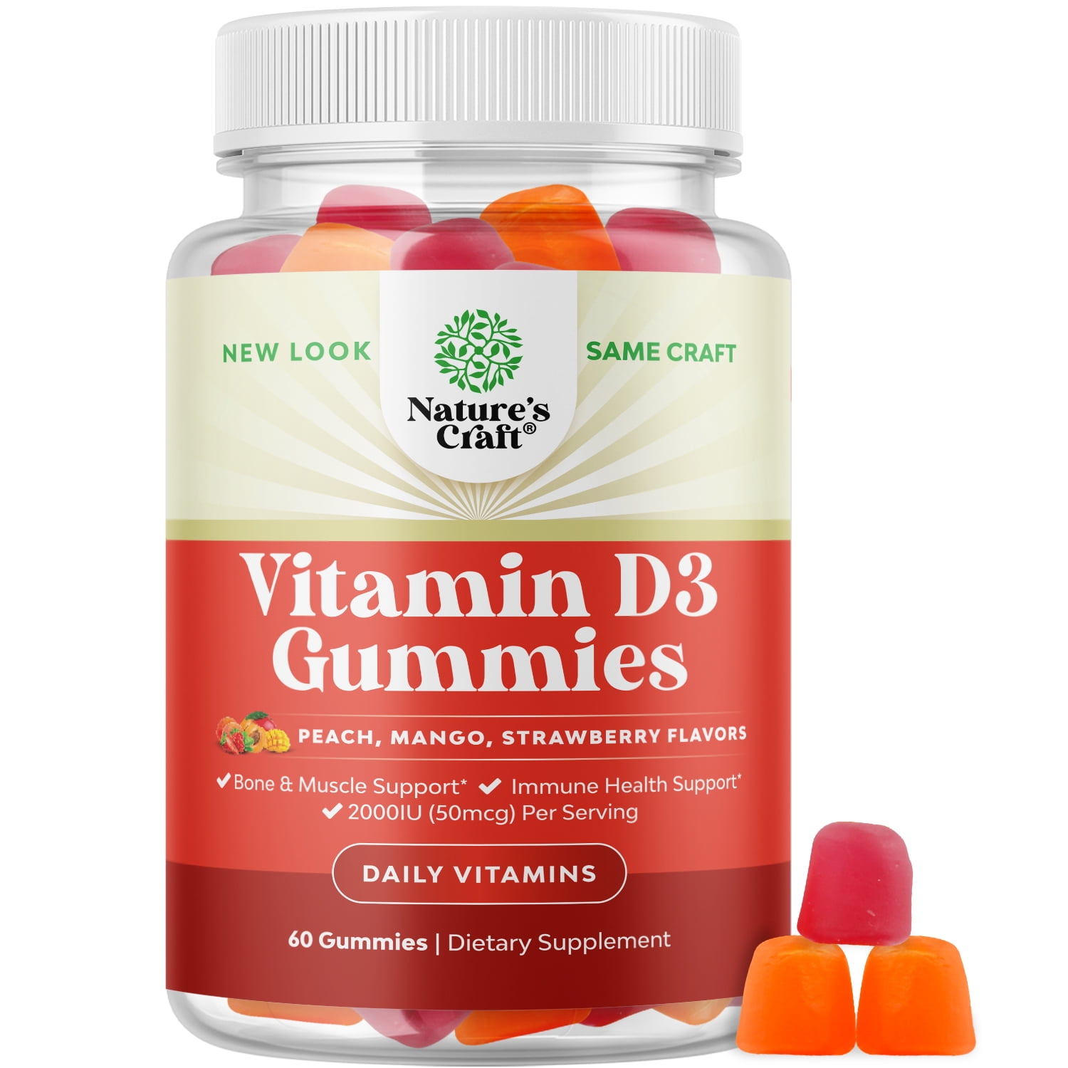 Vitamin D3 Immune Support Gummies Vitamin D3 2000 IU per serving