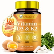 Vitamin D3 K2 Supplements with Magnesium Zinc & Vitamin B6, 120 Capsules, 60 Day Supply
