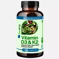 Vitamin D3 K2 5000 IU 125 Mcg 120 Veggie Capsules