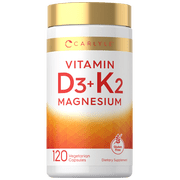 Vitamin D3 K2 | 5000 IU D3 & 100 mcg Vitamin K2 MK7 | 120 Capsules | With Magnesium and Zinc | by Carlyle