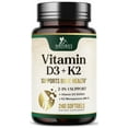 thumbnail image 1 of Vitamin D3 K2 5000 IU Plus with K2 (MK-7) 100 mcg - Vitamins D & K Complex Supplement for Bone, Teeth, Muscle, Calcium Absorption, Supports Immune & Heart Health, Non-GMO, Oil Formula - 240 Softgels, 1 of 10