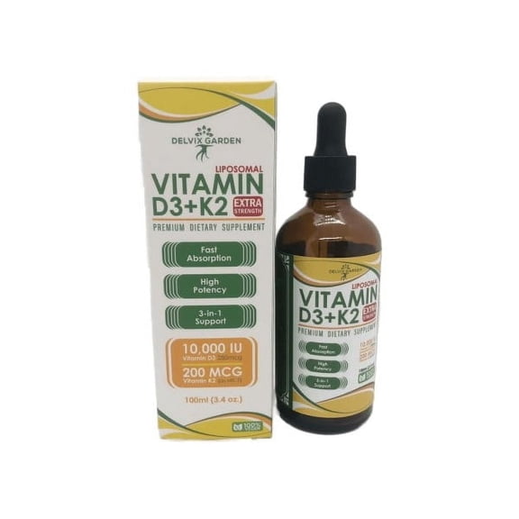 Vitamin D3 K2 Drops for Adults, 4oz 4 oz: Liquid Vitamin D3 K2 Supplement for Immunity, Heart and Bone Health