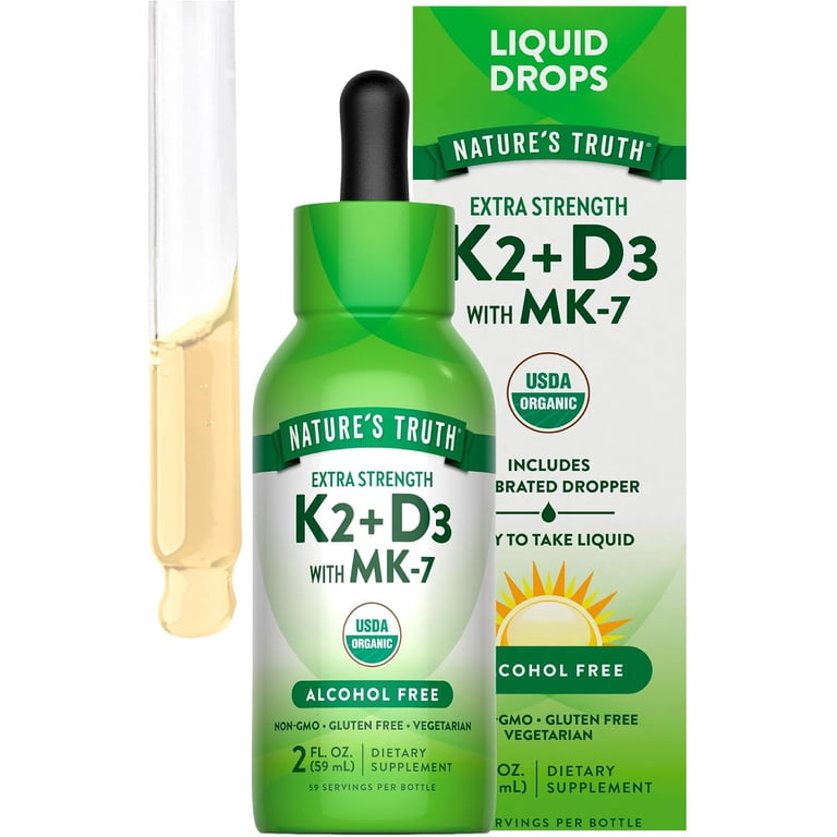 Nature's Truth, Vitamin D3 K2 Liquid Drops, 2 fl oz, with MK-7