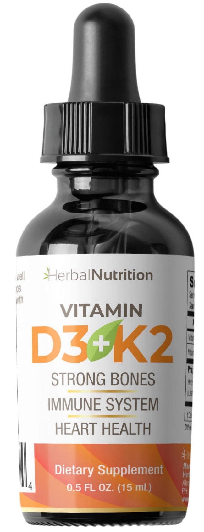 Vitamin D3 Liquid Complex Organic D3 K2 5000iu 270 Servings from Herbal Nutrition
