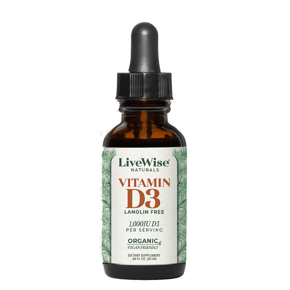 Vitamin D3 Liquid Drops  Vegan Friendly Bone, Immune & Heart Support (.83oz)