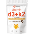 thumbnail image 1 of Micro Ingredients Vitamin D3 1,000 IU + K2 MK-7 25 mcg, 240 Mini Softgels | Made with Coconut Oil | 2-in-1 Vitamins D & K Complex | Easy to Swallow, Non-GMO, 1 of 5