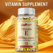 Vitamin E 1000 IU 450 Mg - Anti-aging, for Hair, Skin, Nails, Eye, Facial Health - 60 Capsules