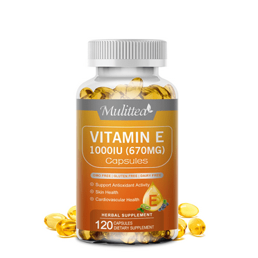 Vitamin E 1000IU 670MG Capsules(d-Alpha Tocopherol),Support Antioxidant & Immune,120 Ct