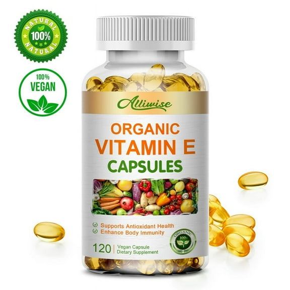 Vitamin E 1000IU Softgels, Natural Antioxidant, Skin & Immune System Support Supplement for Healthy Skin, Hair, Nails, Immune & Eye Health, 120 Count