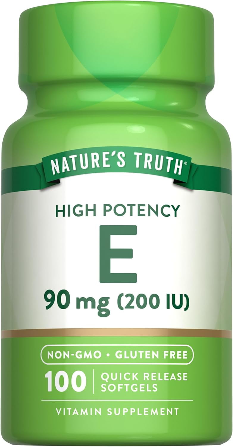 Vitamin E Capsules 200 IU | 100 Softgels | For Men and Women | by Nature's Truth