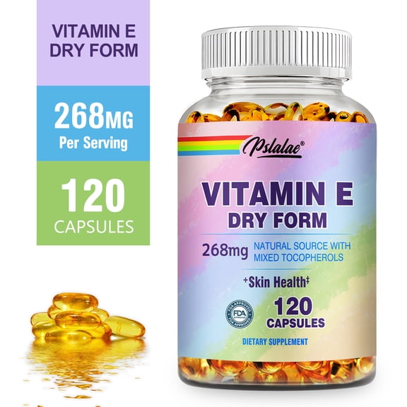 Vitamin E Capsules 268mg - Supports Heart, Skin, Eye, and Immune Health, Antioxidant - 120 Count