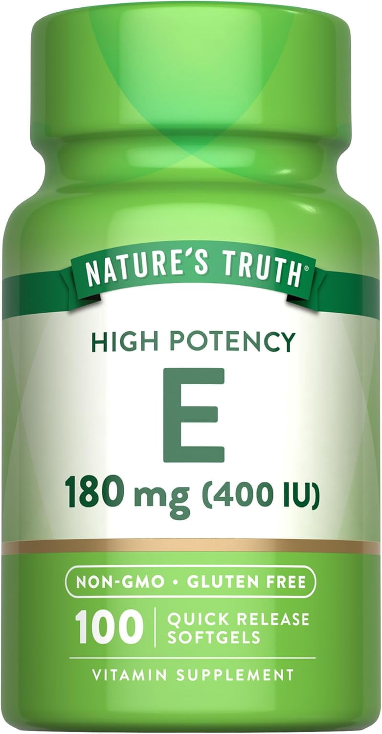 Vitamin E Capsules 400 IU | 100 Softgels | Non-GMO & Gluten Free | by Nature's Truth