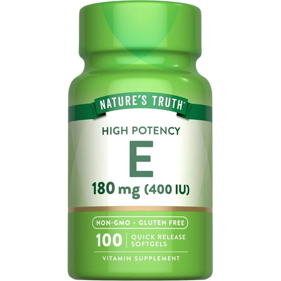 Vitamin E Capsules 400 IU | 100 Softgels | Non-GMO & Gluten Free | by Nature's Truth