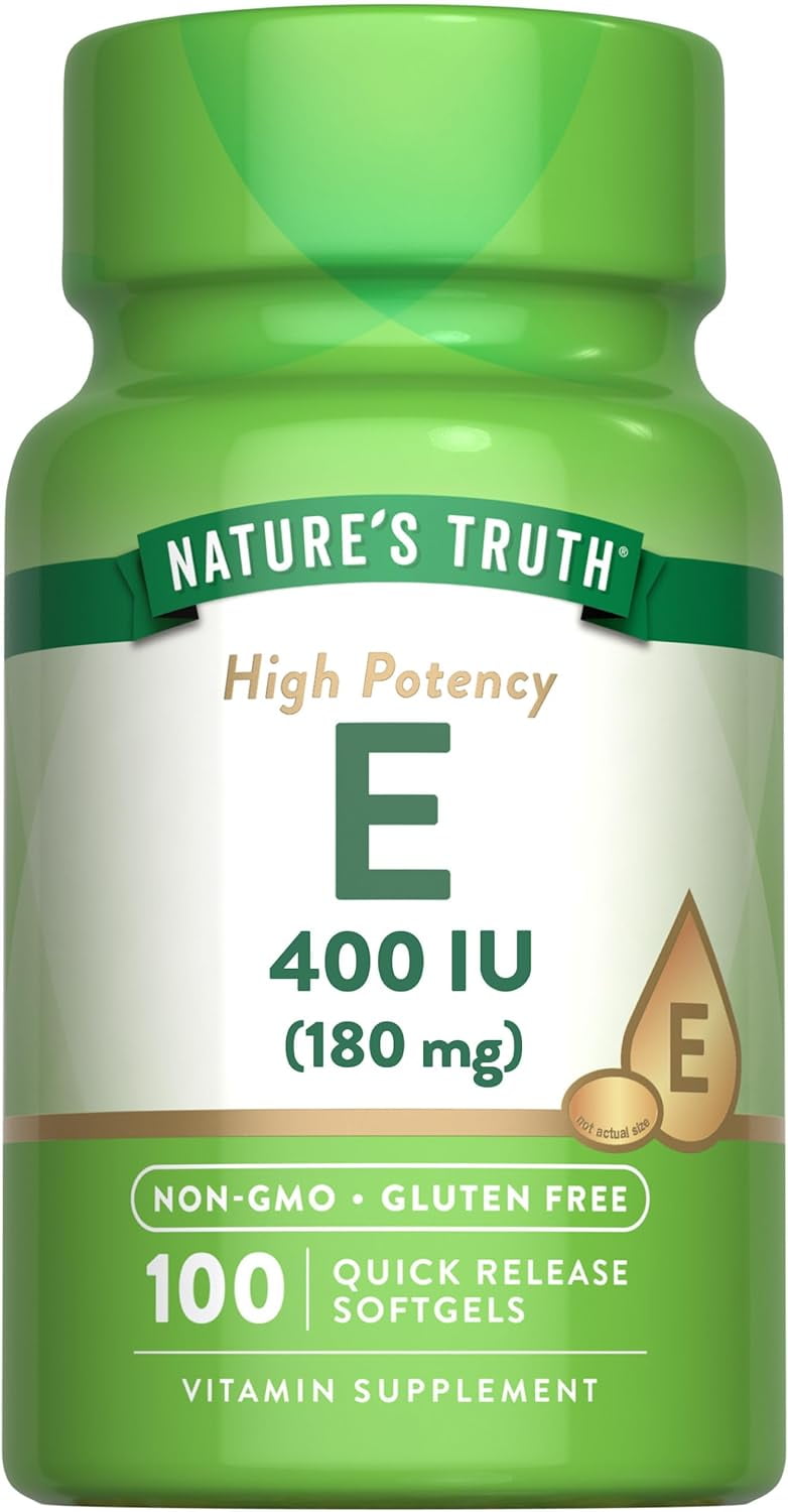 Vitamin E Capsules 400 IU | 100 Softgels | Non-GMO & Gluten Free | by Nature's Truth