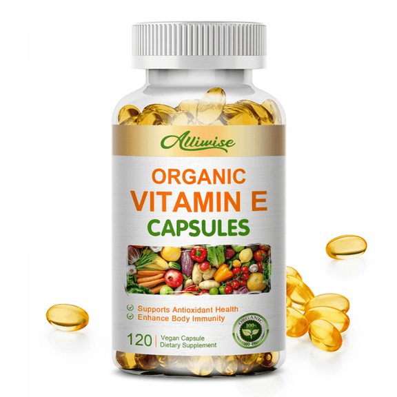 Vitamin E Capsules 400 IU 180mg D-Alpha, Supports Antioxidant, Skin Nutrition, Immune, 120 Softgels