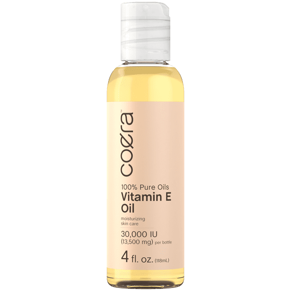 Vitamin E Oil Skin Oil | 30,000 IU | 4 fl oz | Free of Parabens, SLS, & Fragrances | By Coera