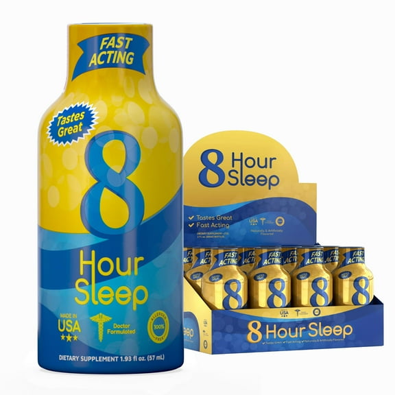 Vitamin Energy 8-Hour Sleep Support Shot, Mixed Berry, 12 Pack – 5mg Melatonin, 5-HTP & GABA, Zero Sugar, 1.93 fl oz