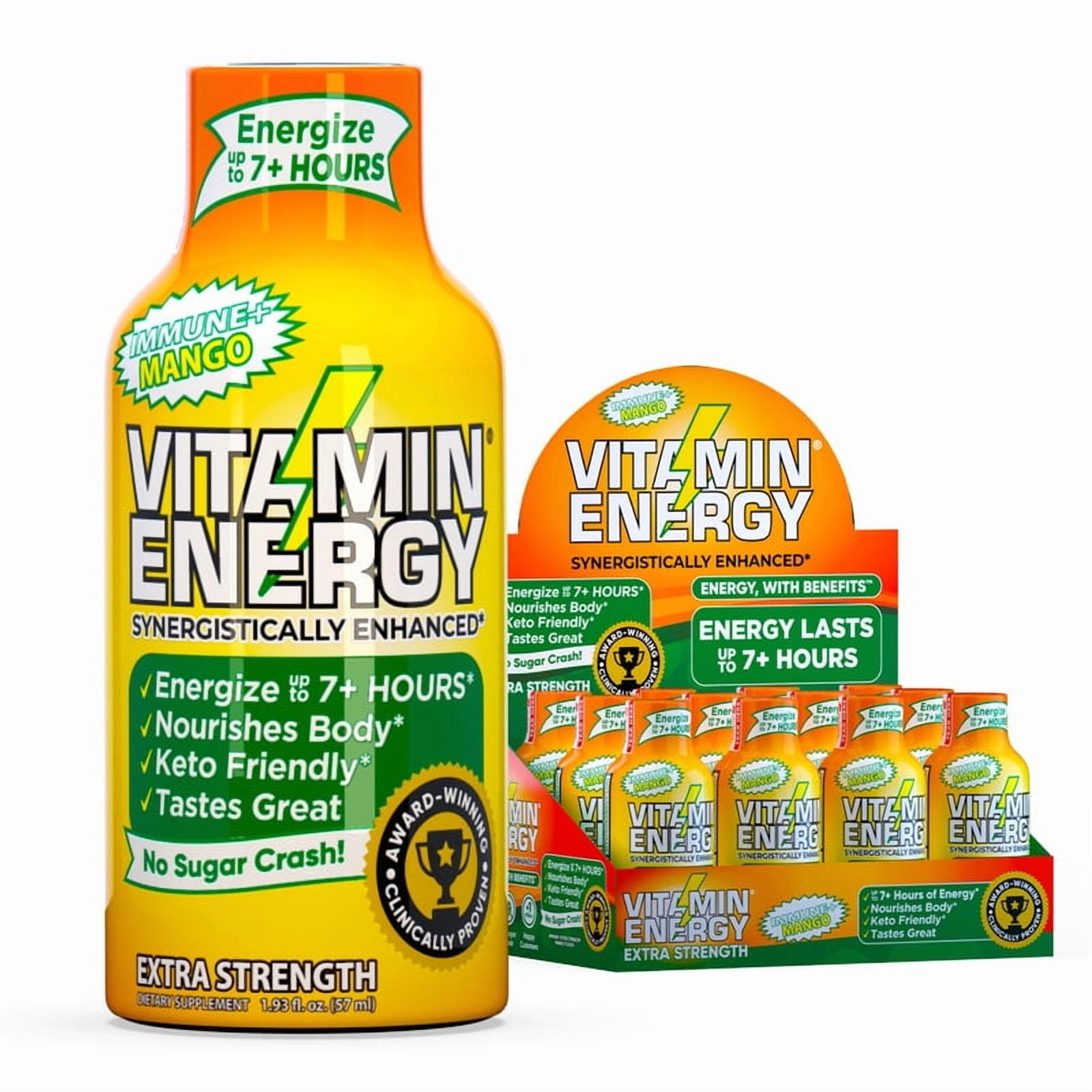 Vitamin Energy Extra Strength Energy Drink Shots, Natural