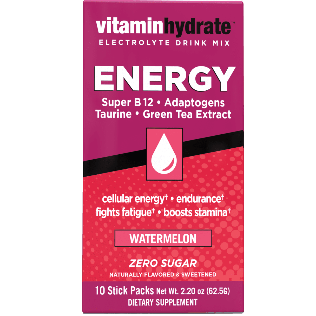 Vitamin Hydrate Electrolyte Drink Mix, Energy, Watermelon, 10 Ct