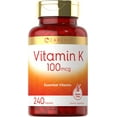 Vitamin K 100 Mcg 240 Tablets Vegetarian Supplement by Carlyle