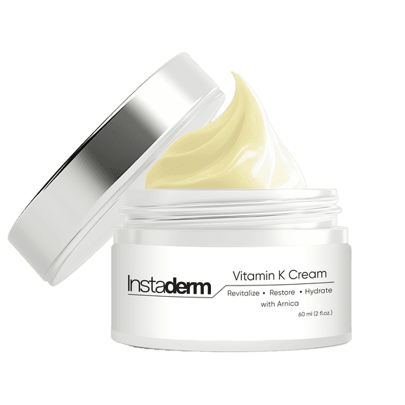 Vitamin K Cream- Bruise Healing Formula with Arnica. Dark Spot Moisturizer for Bruising, Spider Veins & Broken Capillaries. Repair Under Eye Dark Circles, Fine Lines, Puffiness, Wrinkles Face & Body.
