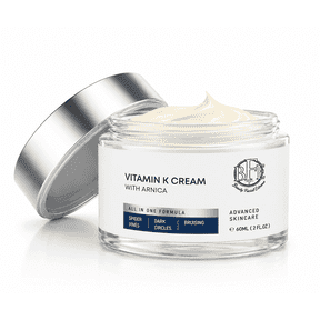 Beauty Facial Extreme Vitamin K Cream for Bruising, Spider Veins, Broken Capillaries, Under Eye Dark Circles, Fine Lines, Puffiness, and Wrinkles, 60 mL