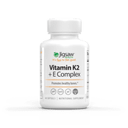 Jigsaw Health Vitamin K2 + E Complex | VitaminK2 Softgels to Enhance Proper Calcium Utilization & Promote a Healthy Heart, 60 Count